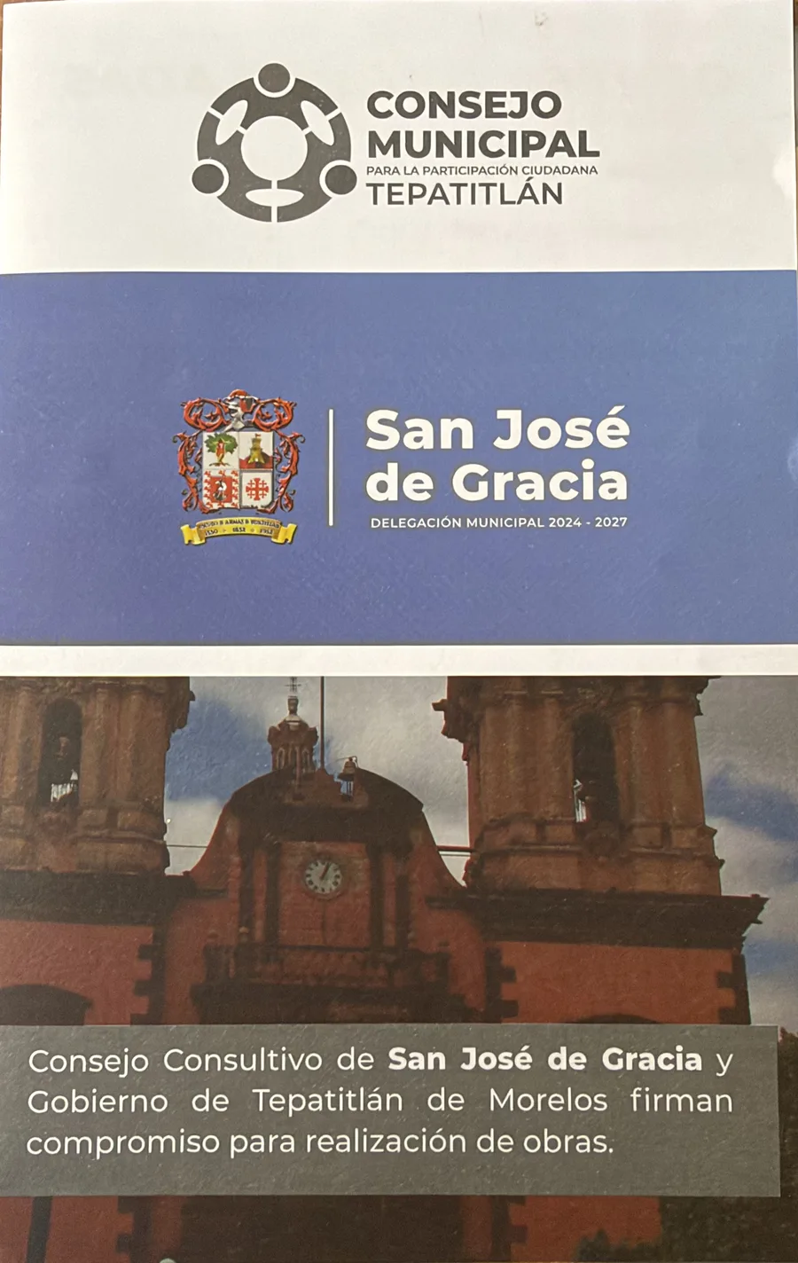 Cover of the Tepatitlán citizen participation council brochure about works in San José de Gracia